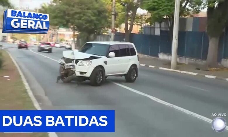 Cabo de guincho rompe e carro de luxo é solto desgovernado no meio da rua em Carapicuíba, SP