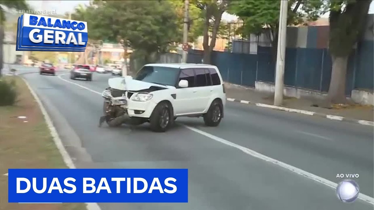 Cabo de guincho rompe e carro de luxo é solto desgovernado no meio da rua em Carapicuíba, SP