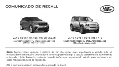 Comunicado Recall Defender e Range Rover Velar