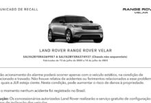 Comunicado Recall Range Rover Velar