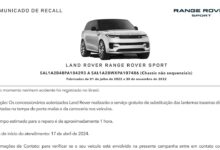 Comunicado de Recall Range Rover Sport