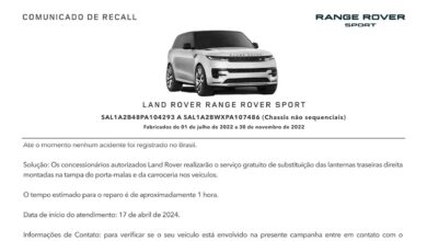 Comunicado de Recall Range Rover Sport