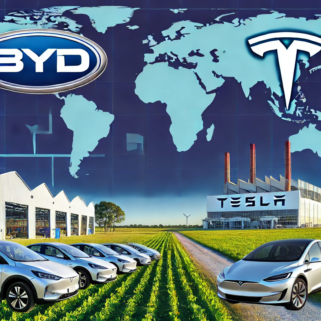 Tesla e BYD na América do Sul: Estratégias de Expansão e Impactos no Mercado Automotivo