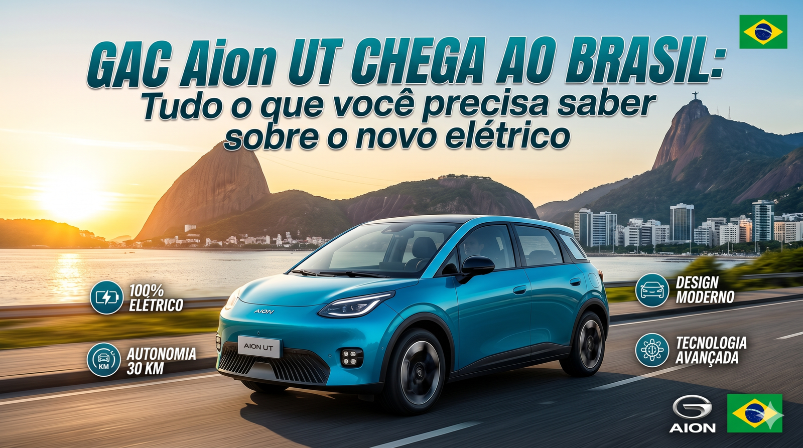 GAC Aion UT chega ao Brasil: Tudo o que você precisa saber sobre o novo elétrico de 204 cv